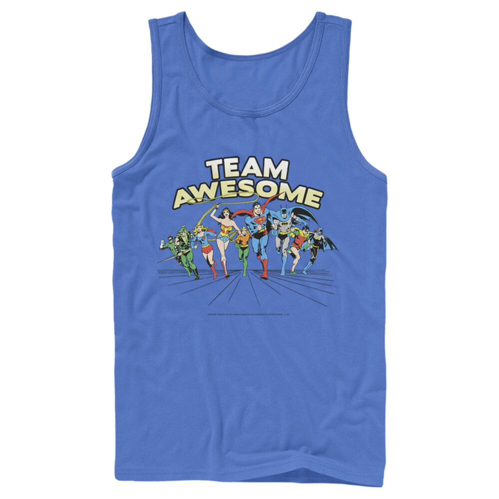 Men's Justice League Team Awesome Perspective  Adult Tank Top