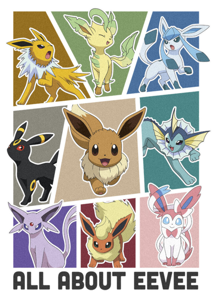 Men's Pokemon All About Eevee Eeveeloution  Adult T-Shirt