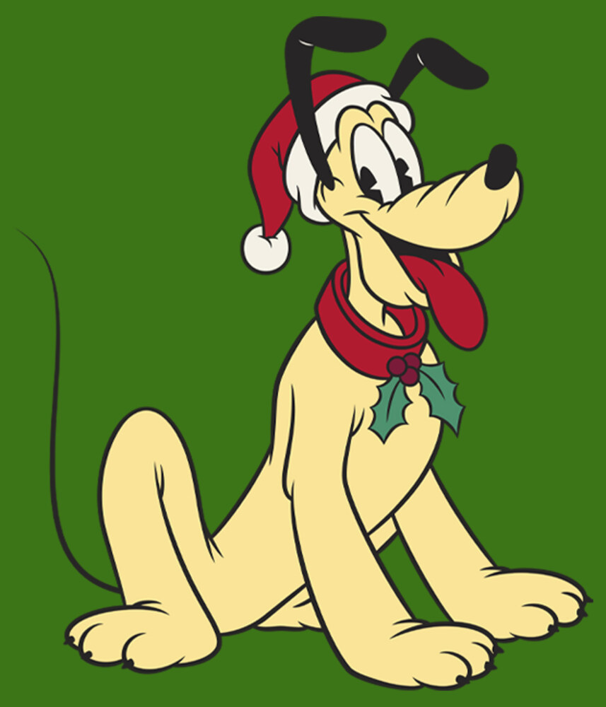 Men's Mickey & Friends Retro Festive Pluto  Adult T-Shirt