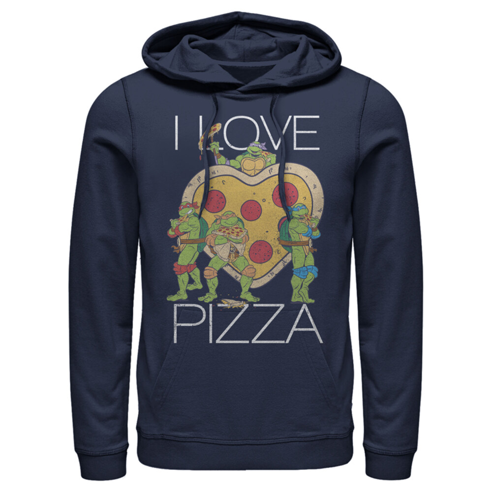 Men's Teenage Mutant Ninja Turtles I Love Pizza Heart  Adult Pull Over Hoodie