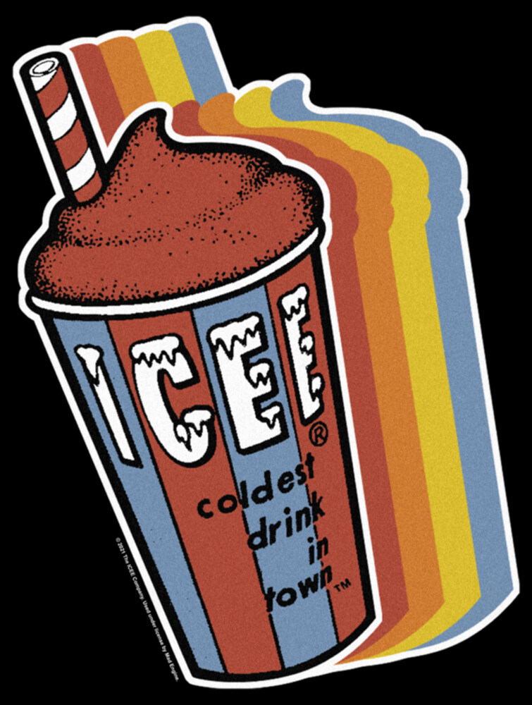 Men's ICEE Coldest Drink in Town Retro Rainbow  Adult T-Shirt