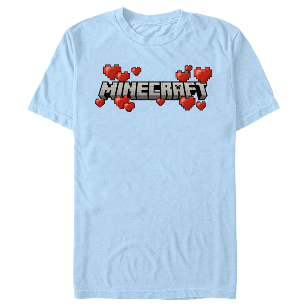 Men's Minecraft Valentine's Day Hearts Logo  Adult T-Shirt