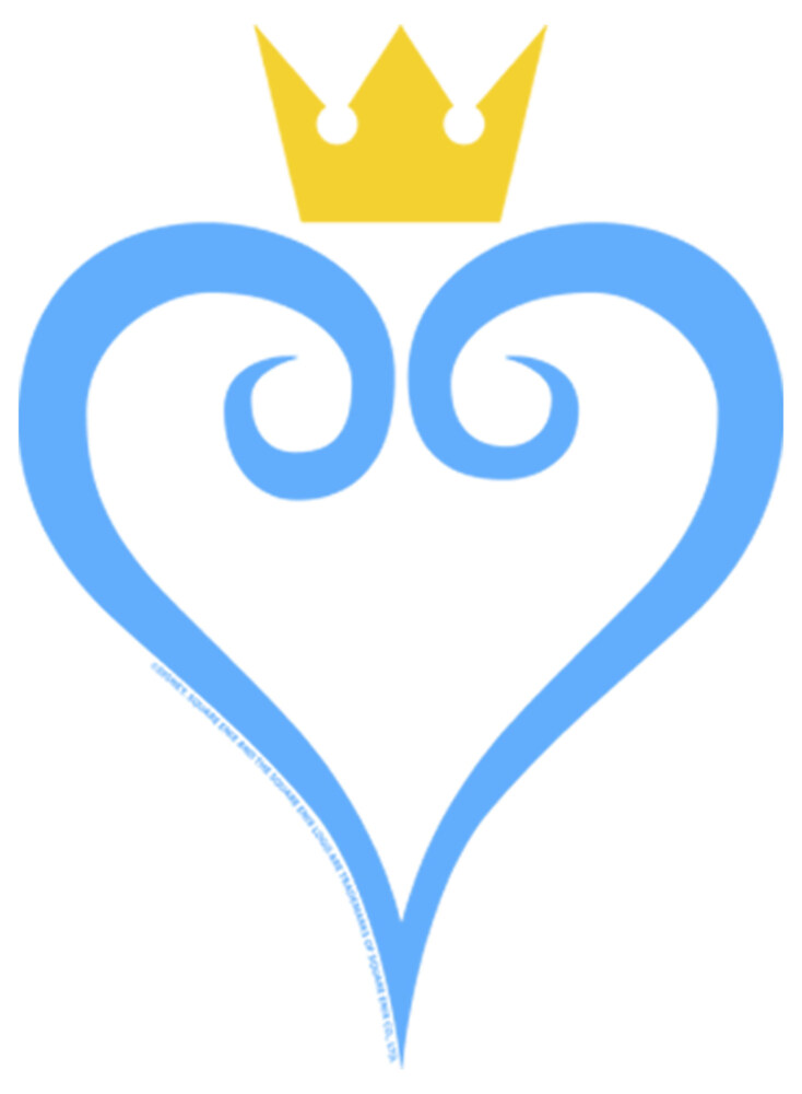 Men's Kingdom Hearts 1 Blue Heart  Adult T-Shirt