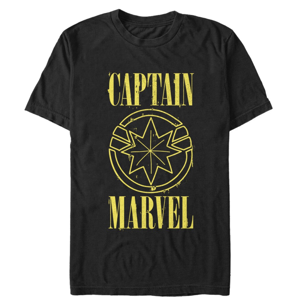 Men's Marvel Captain Marvel Stained Star Symbol  Adult T-Shirt