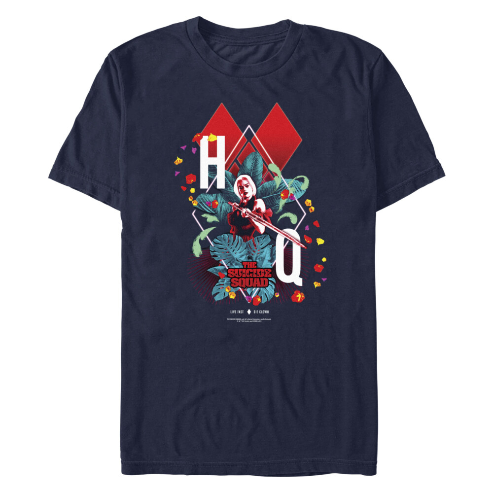 Men's The Suicide Squad Harley Quinn Jungle Card  Adult T-Shirt