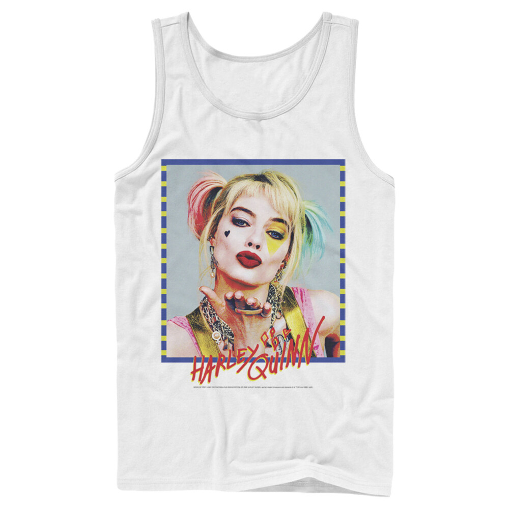 Men's Birds of Prey Harley Quinn Blowing Kiss  Adult Tank Top