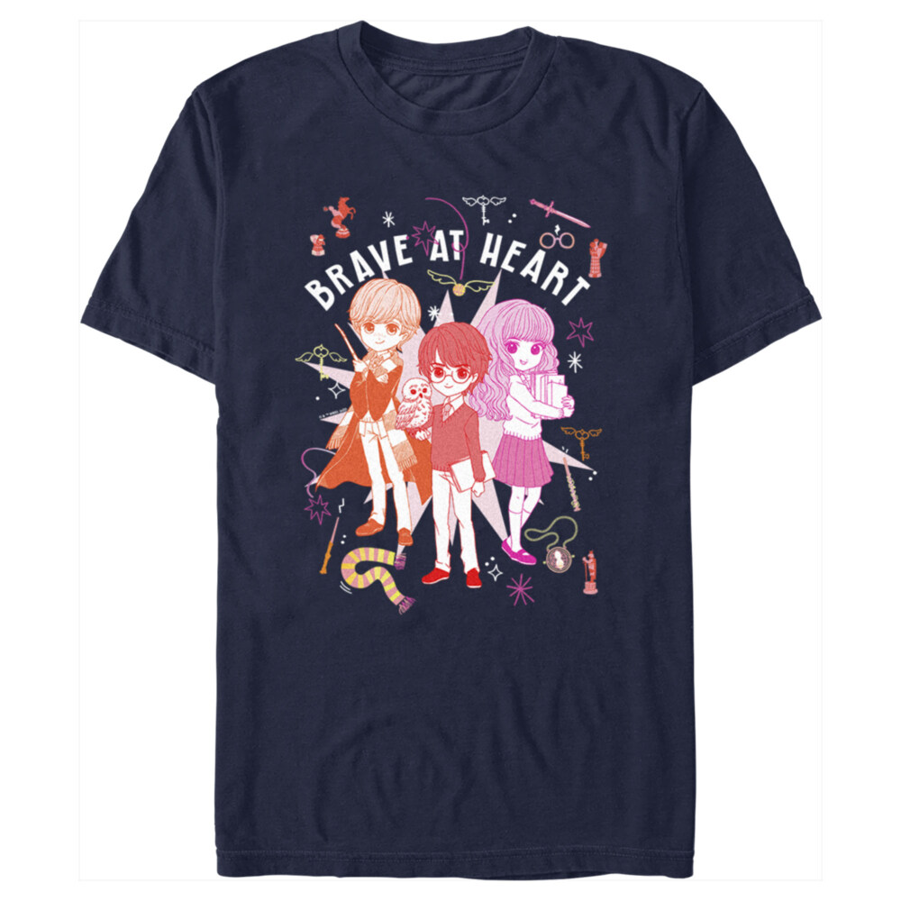 Men's Harry Potter Brave at Heart Anime Friends  Adult T-Shirt