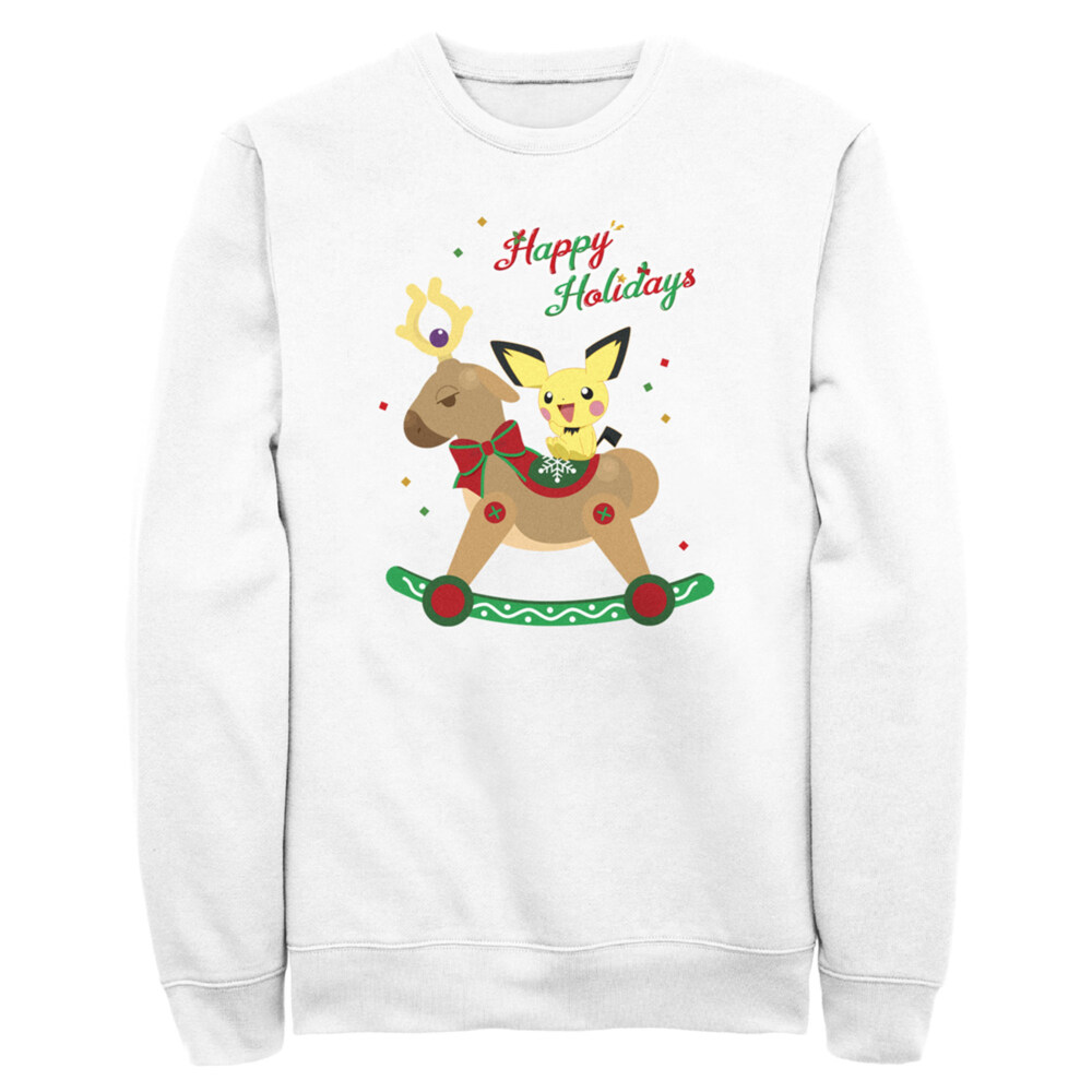 Men's Pokemon Christmas Pichu Rocker  Adult Sweatshirt