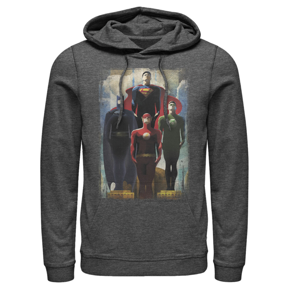 Men's Justice League Hero Artistic Poster  Adult Pull Over Hoodie