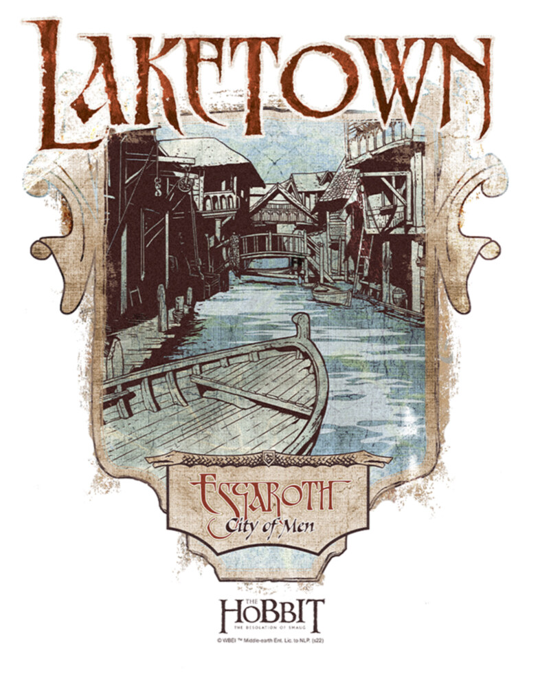Men's The Hobbit: The Desolation of Smaug Laketown Poster  Adult T-Shirt