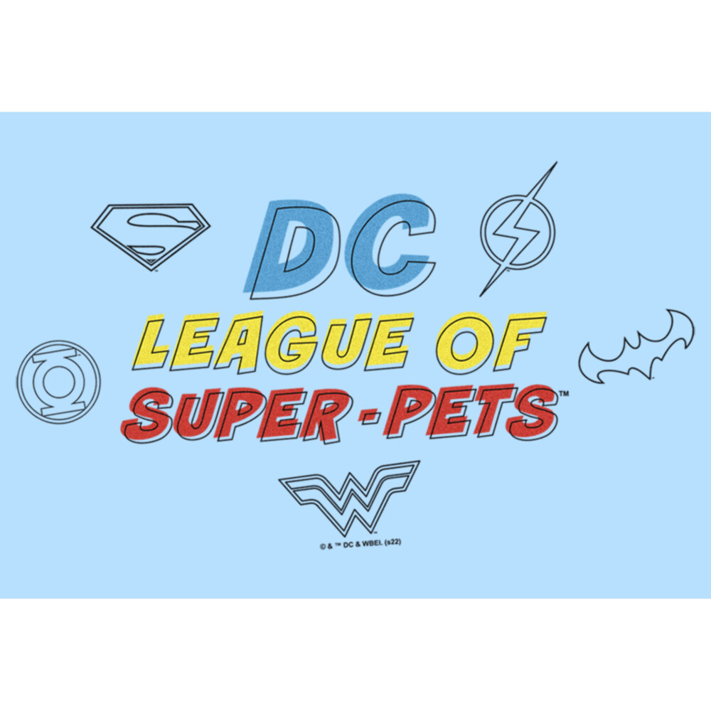 Men's DC League of Super-Pets Logo Doodle  Adult T-Shirt