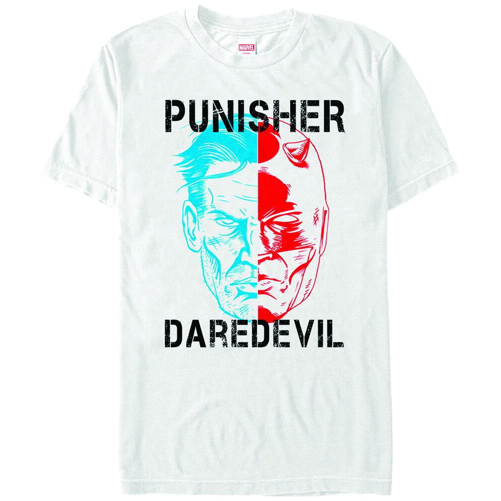 Men's Marvel The Punisher vs. Daredevil Profile  Adult T-Shirt