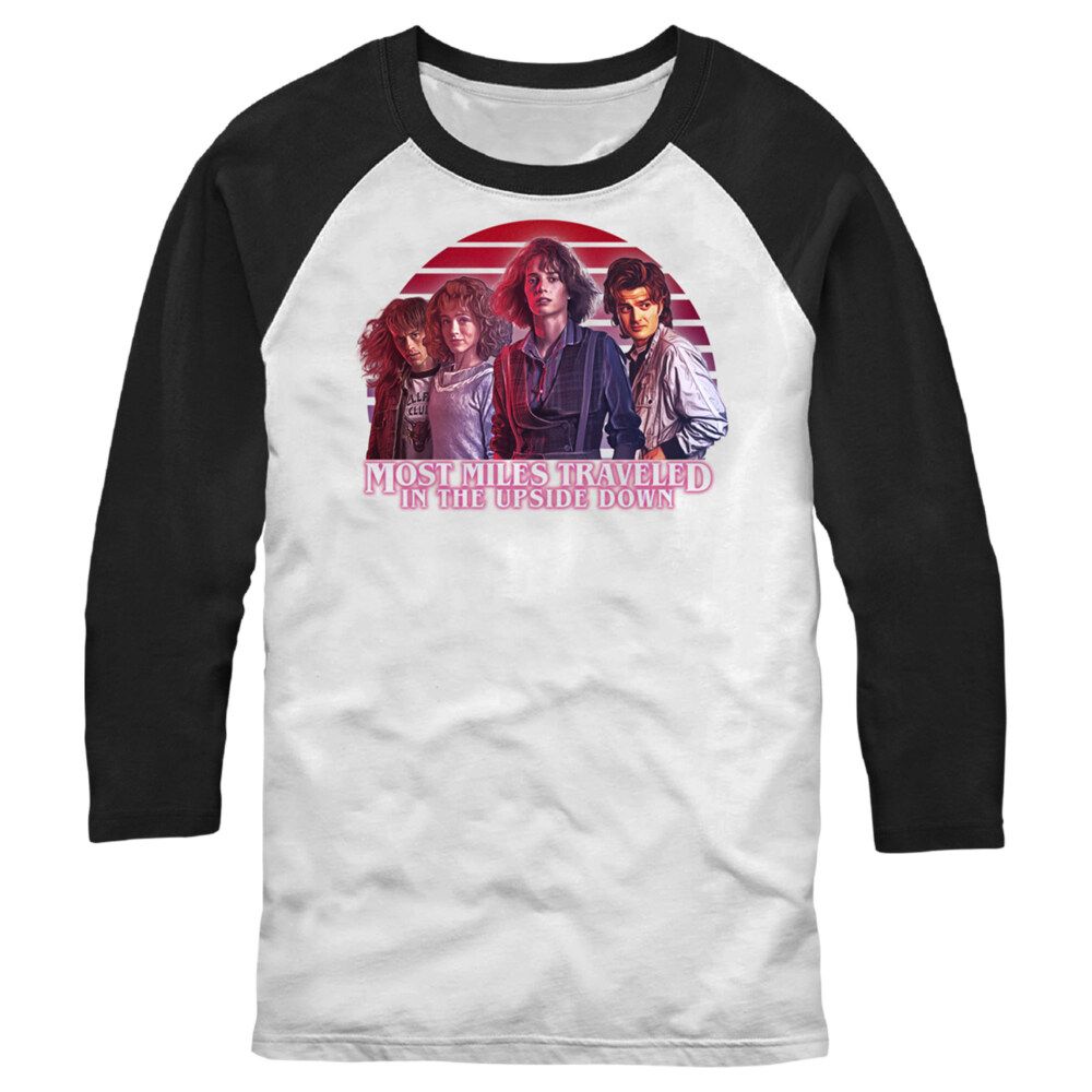 Men's Stranger Things Teen Group Shot  Adult Baseball Tee
