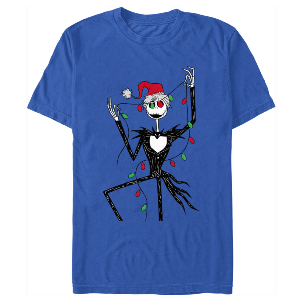 Men's The Nightmare Before Christmas Jack Christmas Lights  Adult T-Shirt