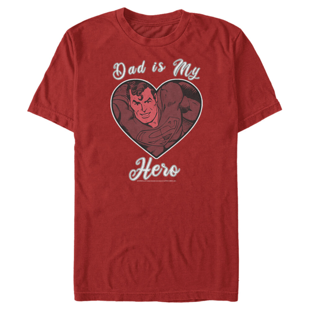 Men's Superman Valentine's Day Dad is My Hero  Adult T-Shirt