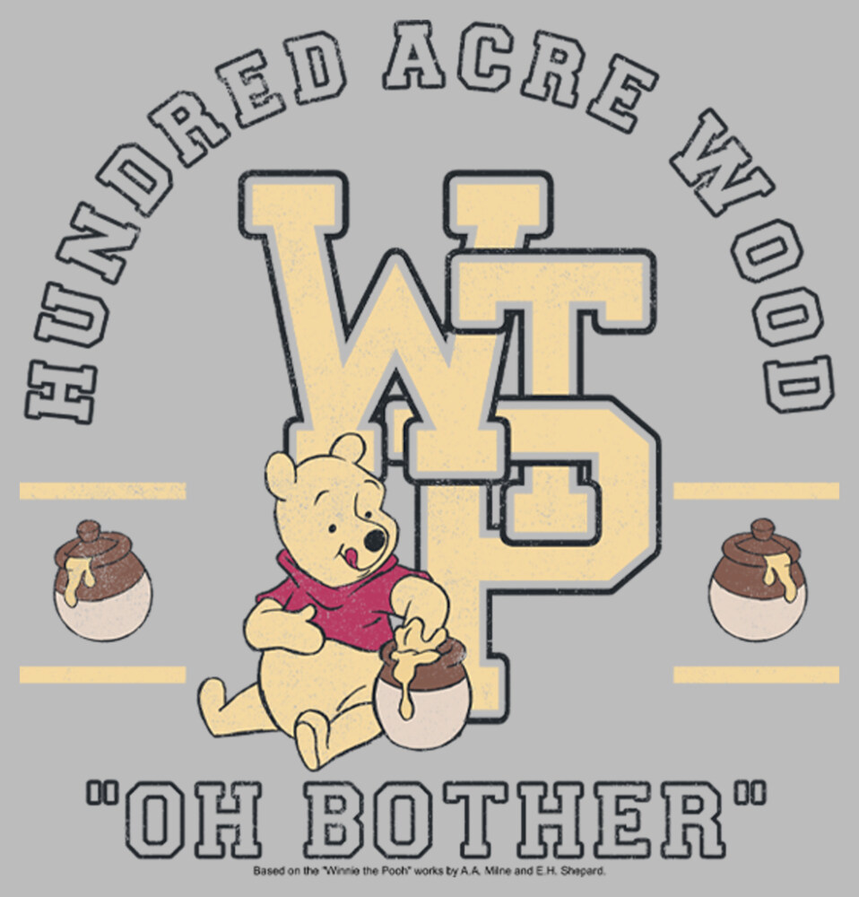 Men's Winnie the Pooh Bear Collegiate  Adult T-Shirt