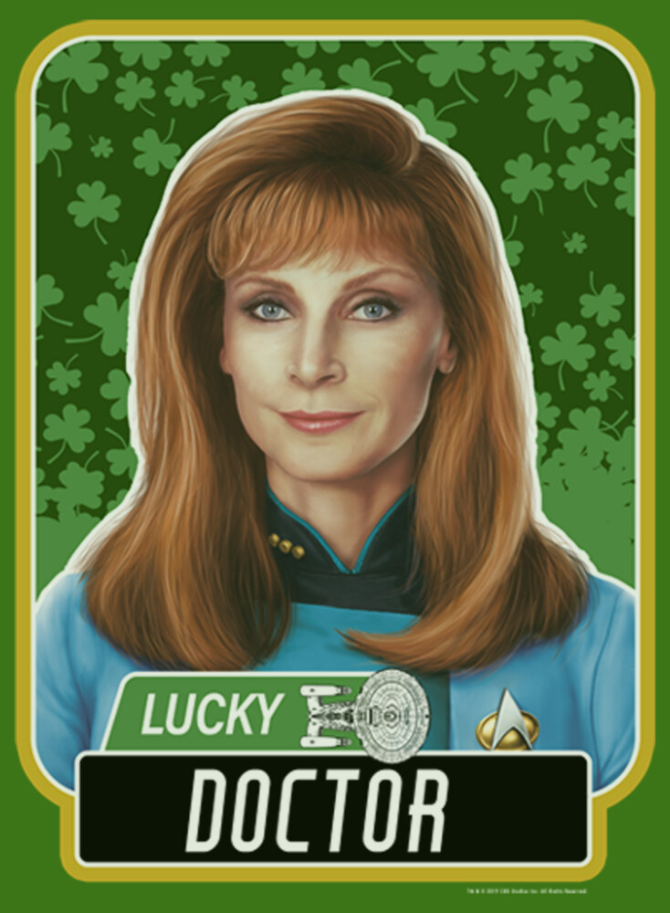 Men's Star Trek: The Next Generation St. Patrick's Day Lucky Doctor Beverly Crusher  Adult T-Shirt