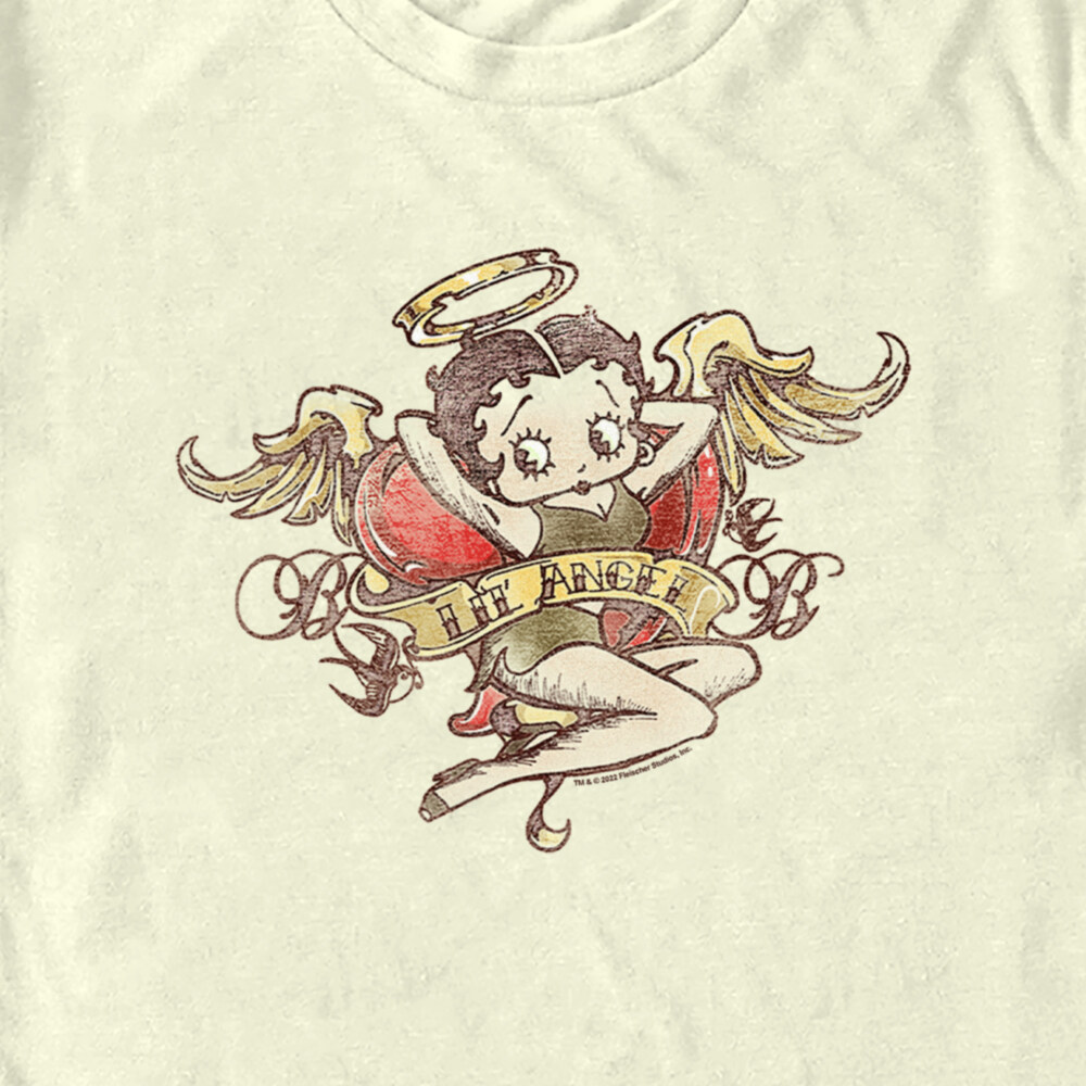 Men's Betty Boop Lil' Angel Tattoo  Adult T-Shirt