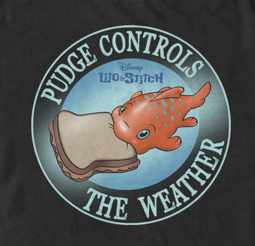 Men's Lilo & Stitch Pudge Controls the Weather  Adult T-Shirt