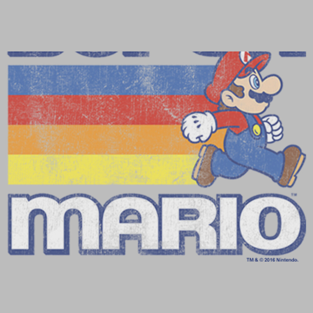 Men's Nintendo Super Mario Rainbow Stripes  Adult T-Shirt