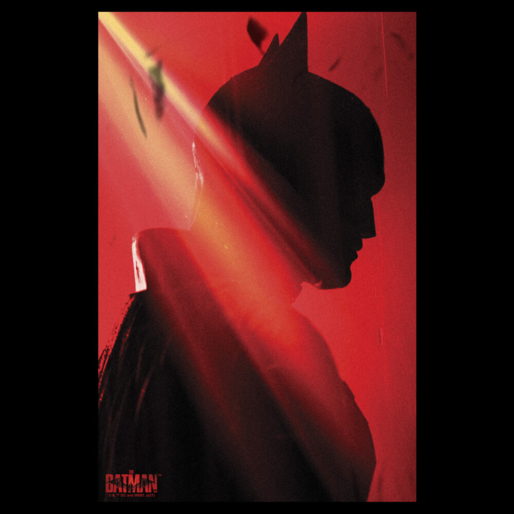 Men's The Batman Red and Black Silhouette Side Profile  Adult T-Shirt