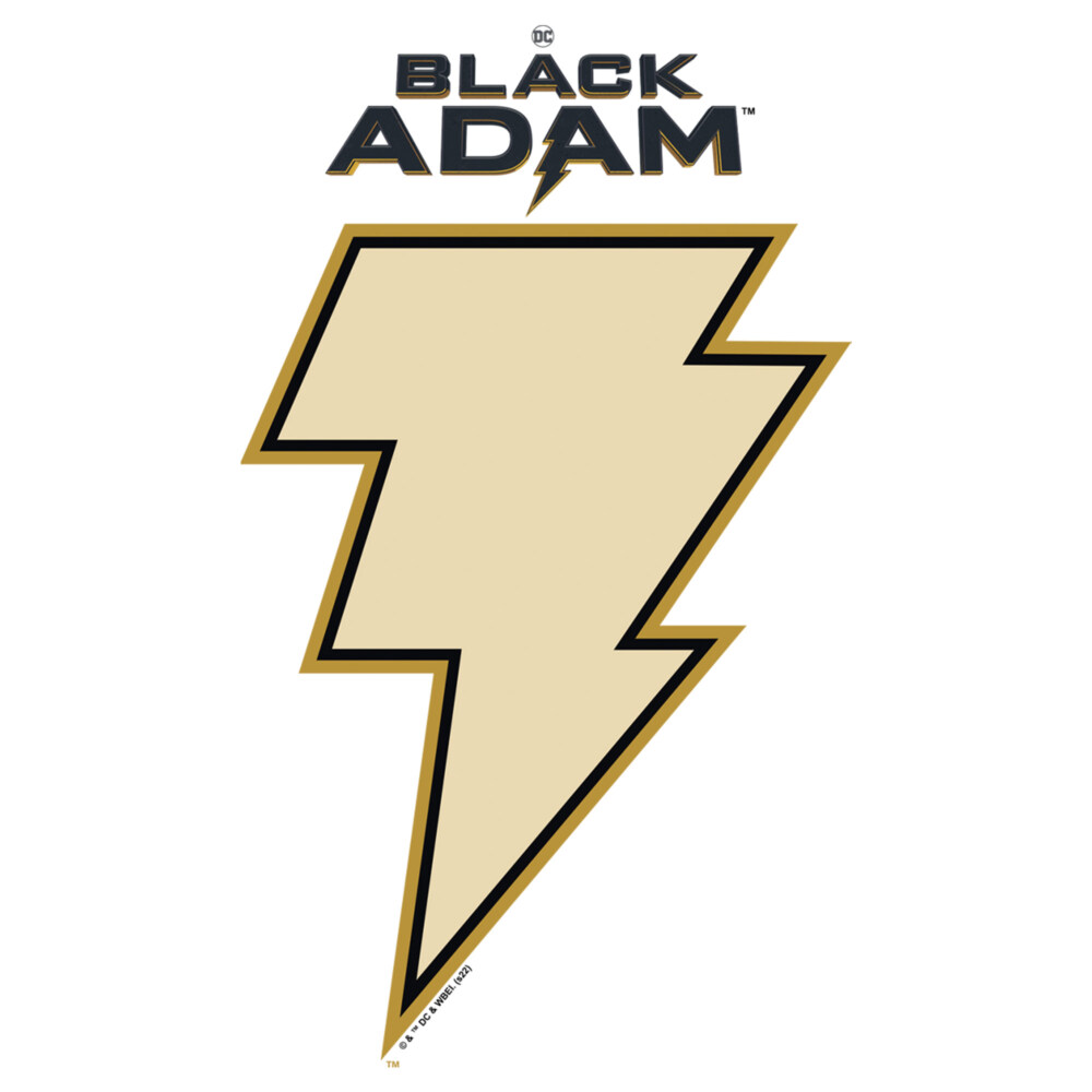 Men's Black Adam Yellow Lightning Bolt  Adult T-Shirt