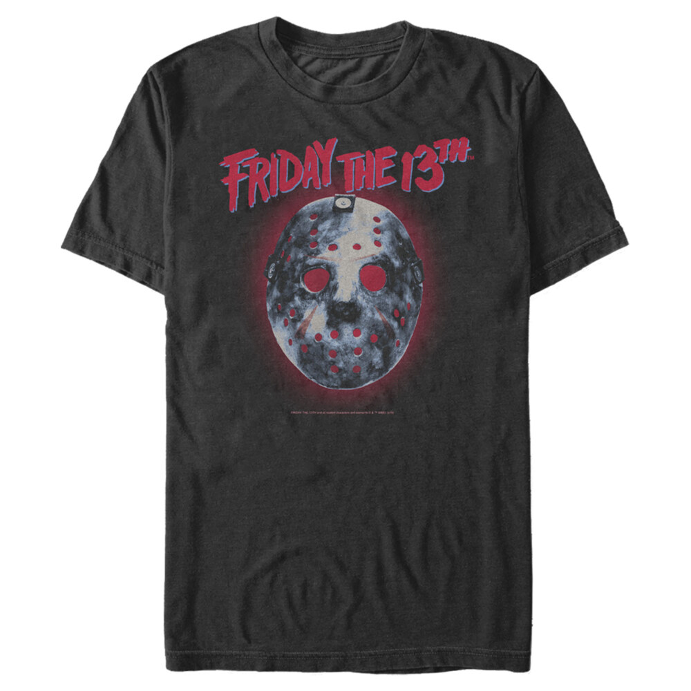 Men's Friday the 13th Jason Vorhees Glooming Hockey Mask Logo  Adult T-Shirt