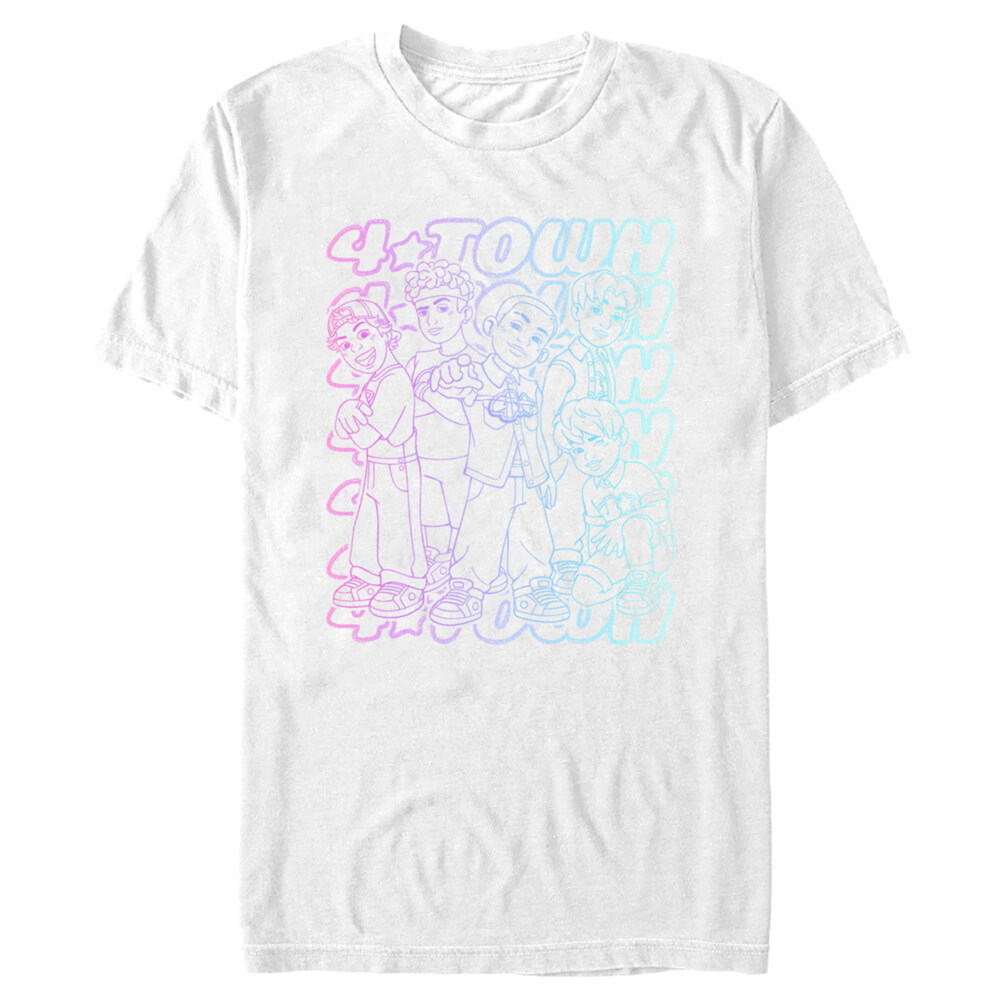 Men's Turning Red 4*Town Neon Stack  Adult T-Shirt