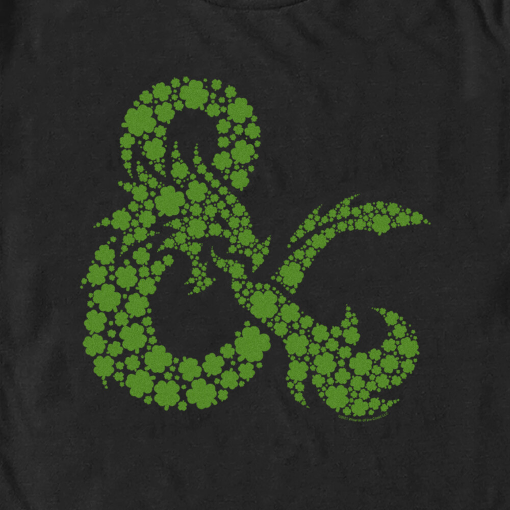 Men's Dungeons & Dragons St. Patrick's Day Four-Leaf Clover Logo  Adult T-Shirt