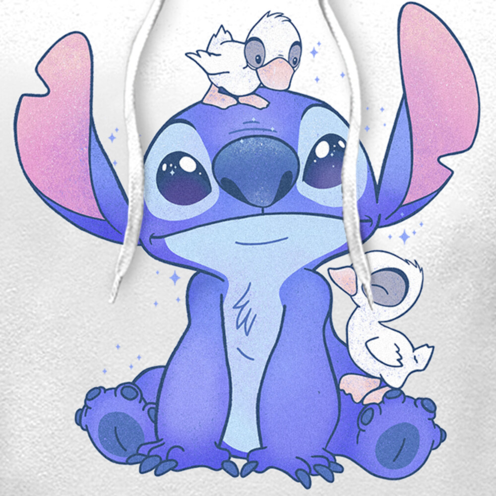 Men's Lilo & Stitch Hanging with Ducks  Adult Pull Over Hoodie