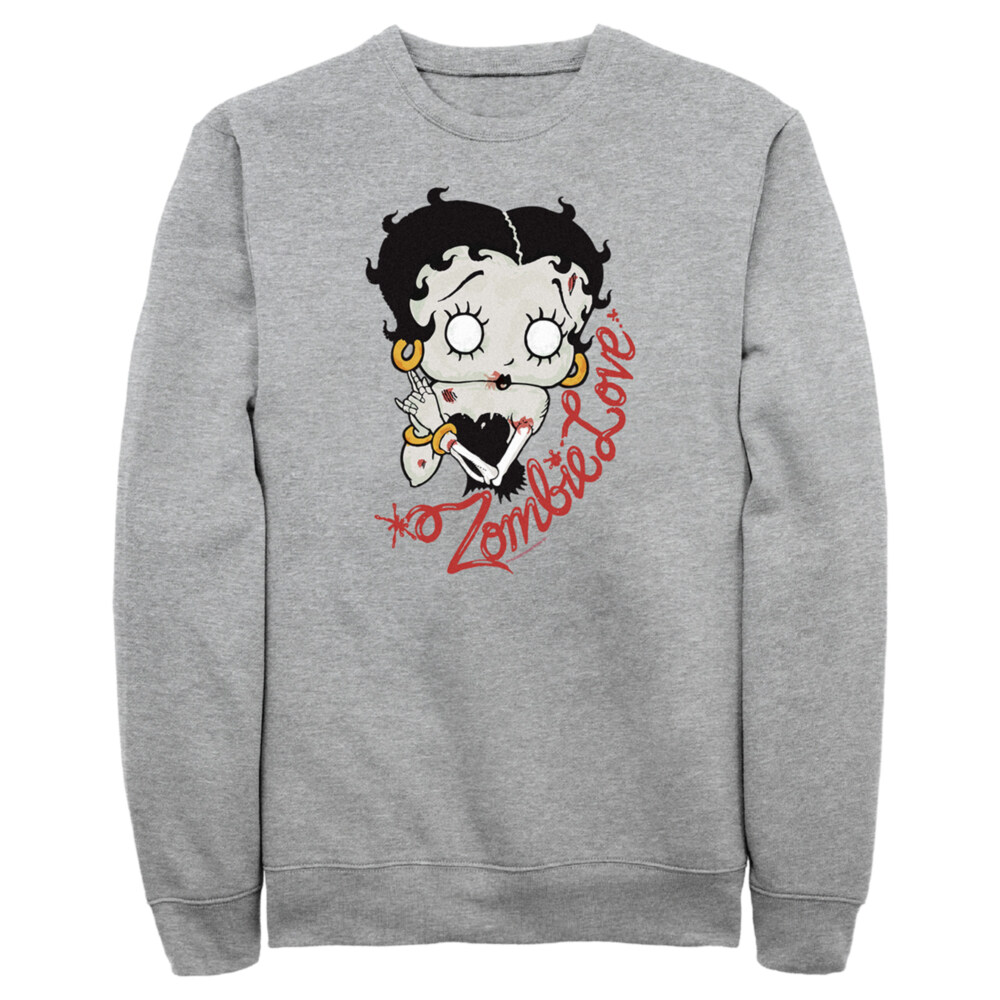 Men's Betty Boop Valentine's Day Zombie Love  Adult Sweatshirt