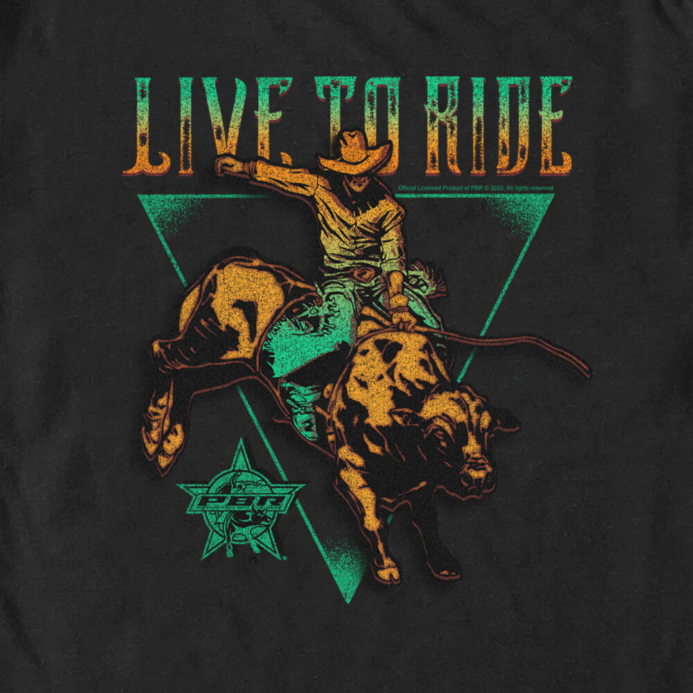 Men's Professional Bull Riders Live to Ride  Adult T-Shirt