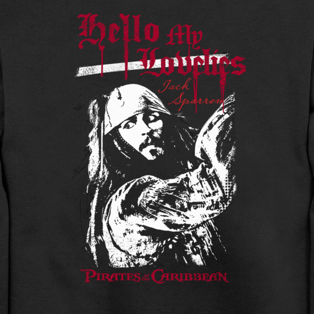 Men's Pirates of the Caribbean: Curse of the Black Pearl Jack Sparrow Hello My Lovelies  Adult Sweatshirt
