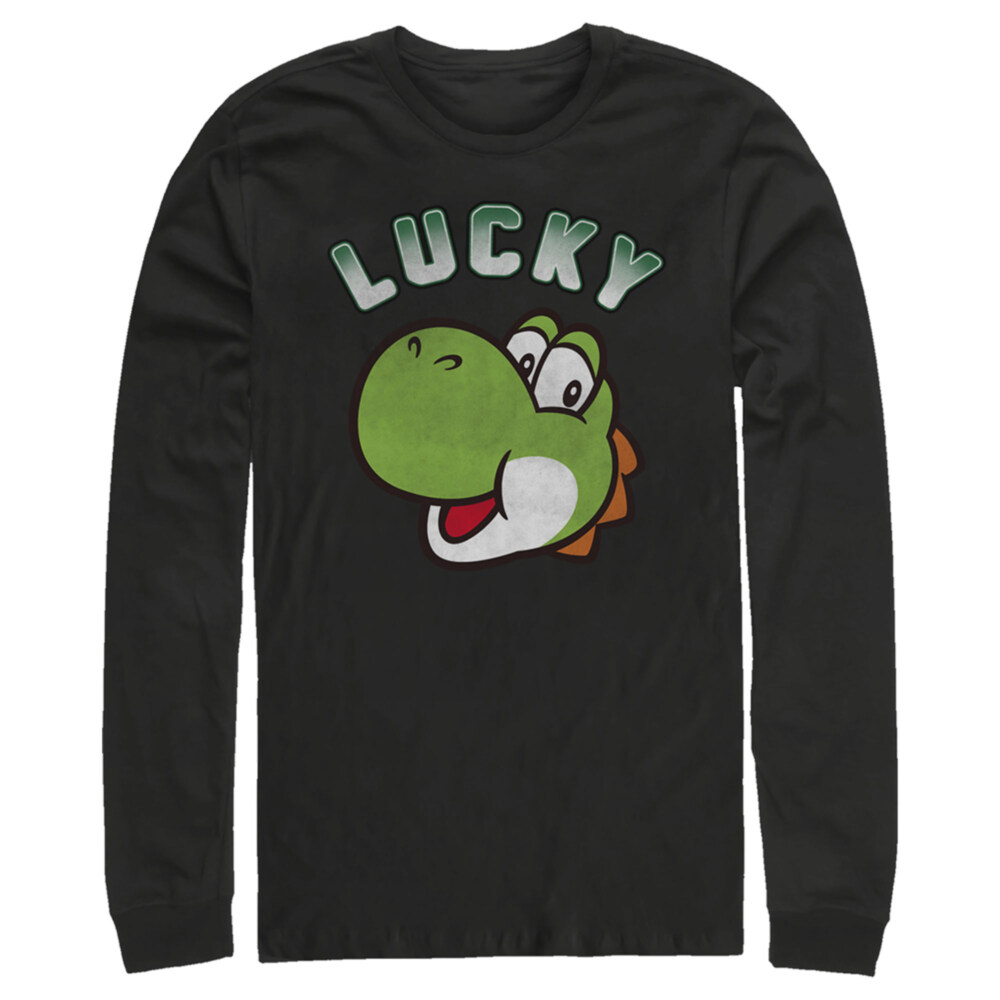 Men's Nintendo Super Mario St. Patrick's Day Lucky Yoshi  Adult Long Sleeve Shirt