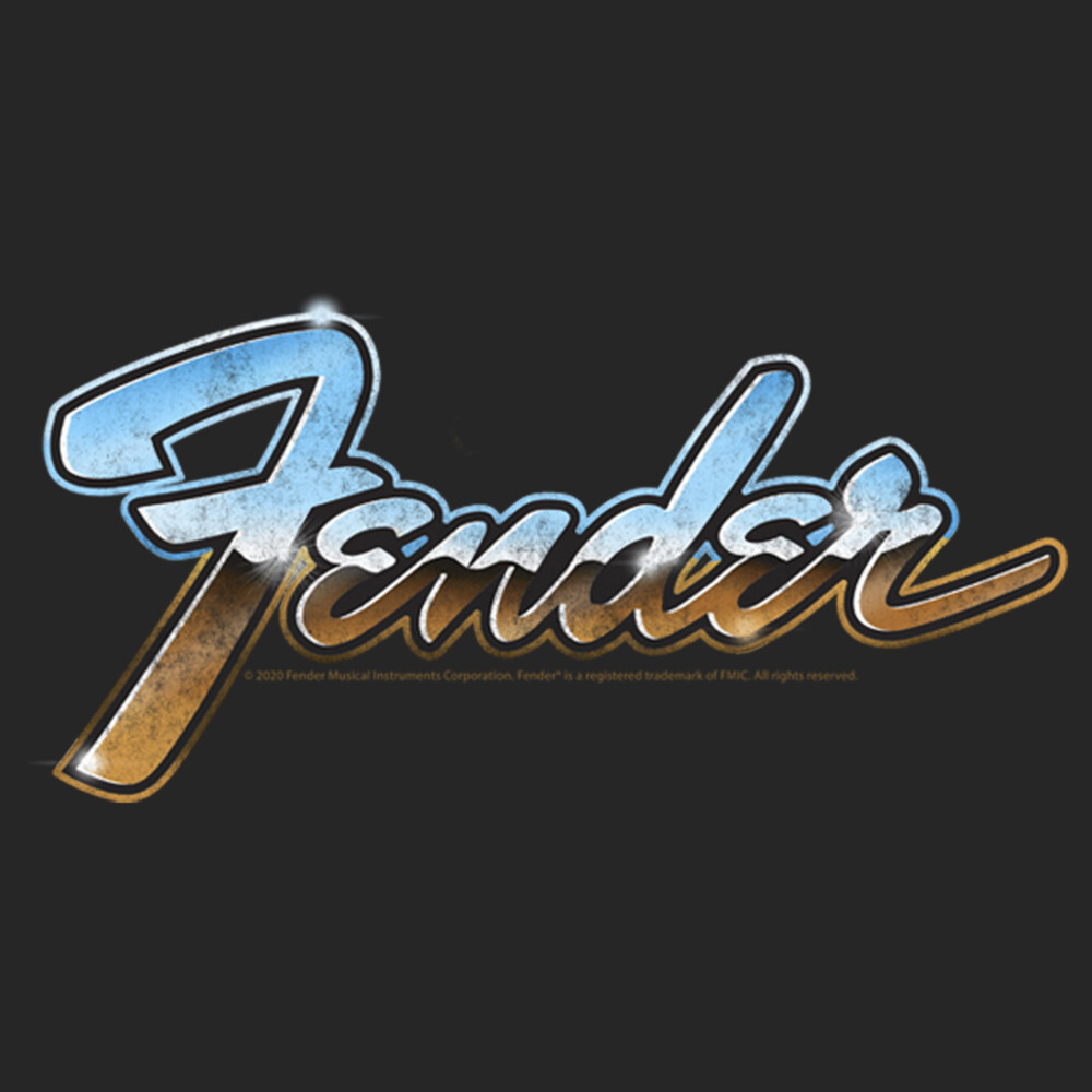 Men's Fender Chrome Logo  Adult T-Shirt