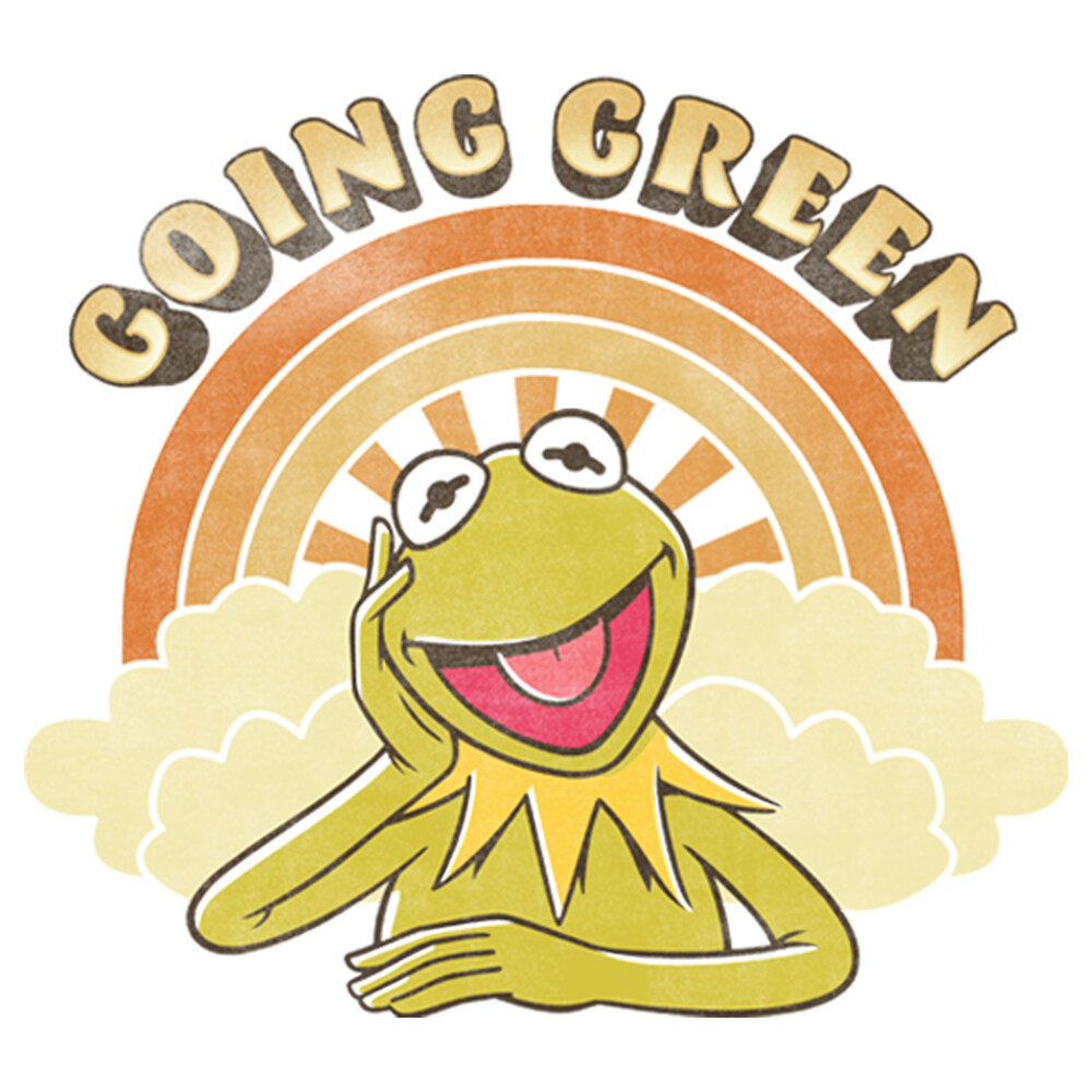 Men's The Muppets Kermit Retro Green  Adult T-Shirt