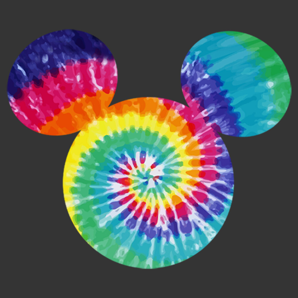 Men's Mickey & Friends Rainbow Tie-Dye Mickey Mouse Logo  Adult T-Shirt