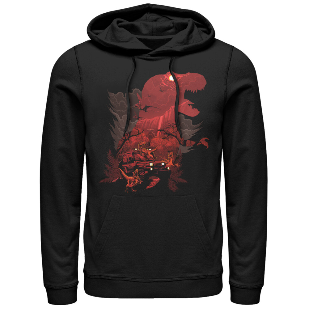 Men's Jurassic Park T. Rex Silhouette  Adult Pull Over Hoodie