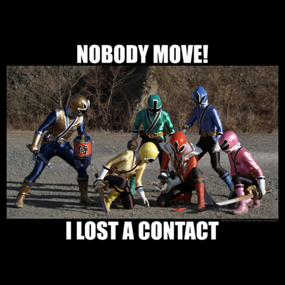 Men's Power Rangers Contact Lens Meme  Adult T-Shirt