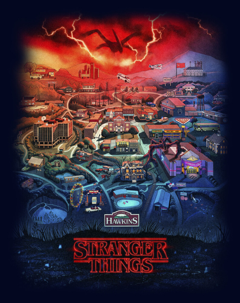 Men's Stranger Things Welcome to Hawkins  Adult T-Shirt