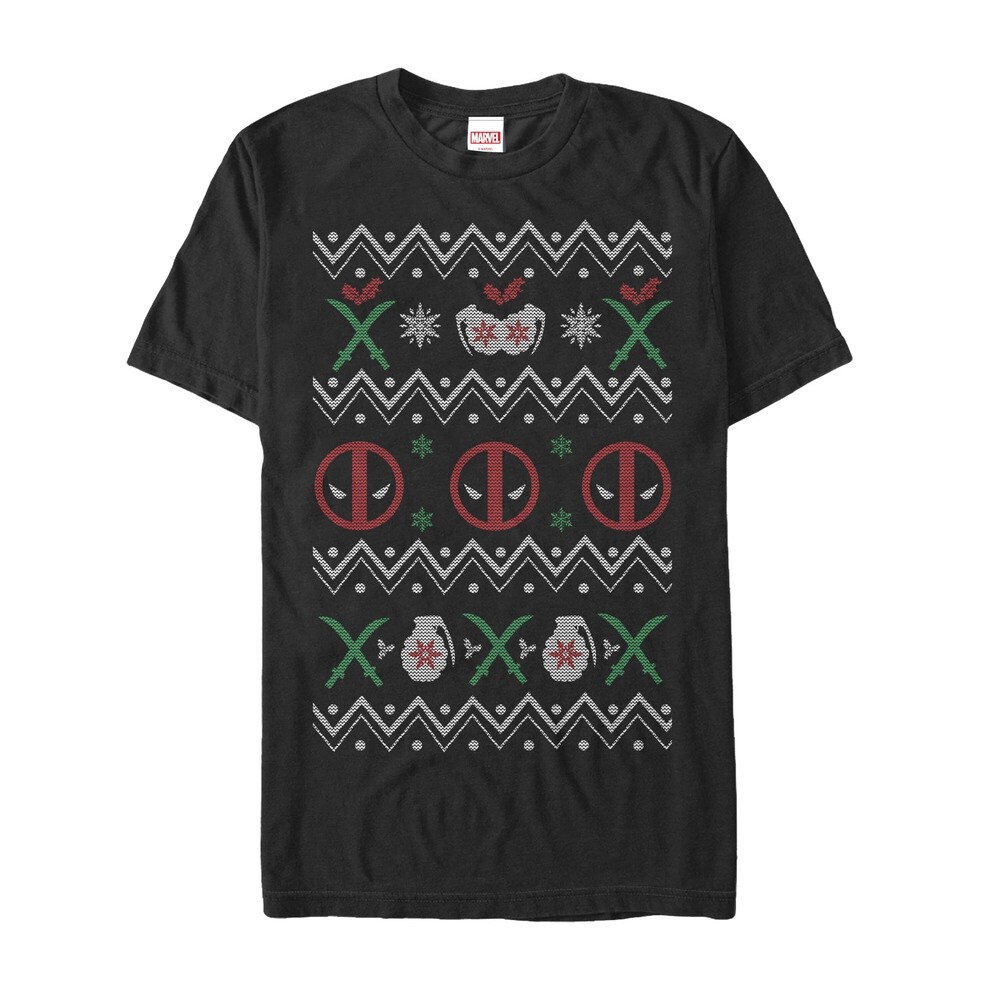 Men's Marvel Ugly Christmas Deadpool  Adult T-Shirt