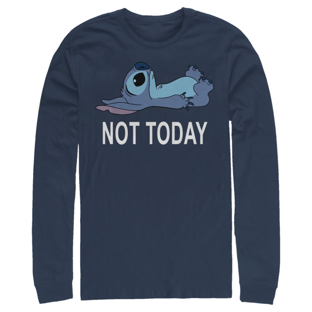 Men's Lilo & Stitch Not Today  Adult Long Sleeve Shirt