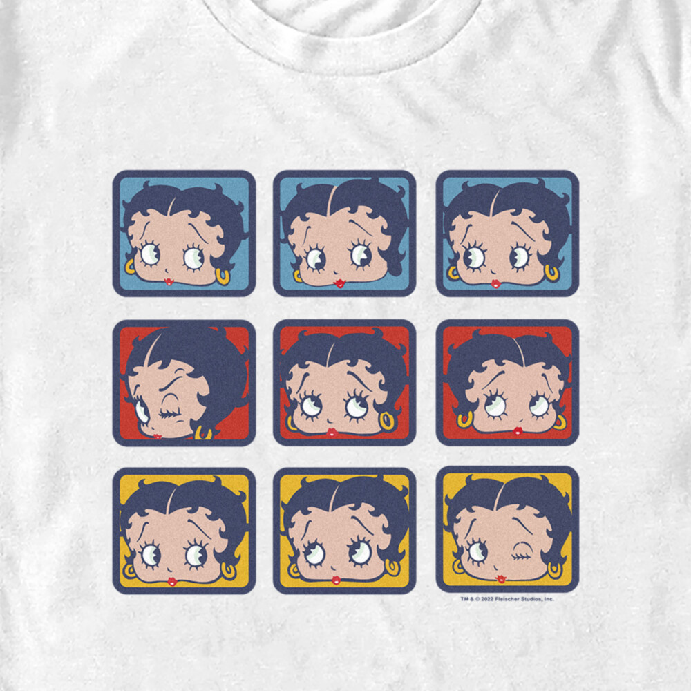 Men's Betty Boop Face Squares  Adult T-Shirt