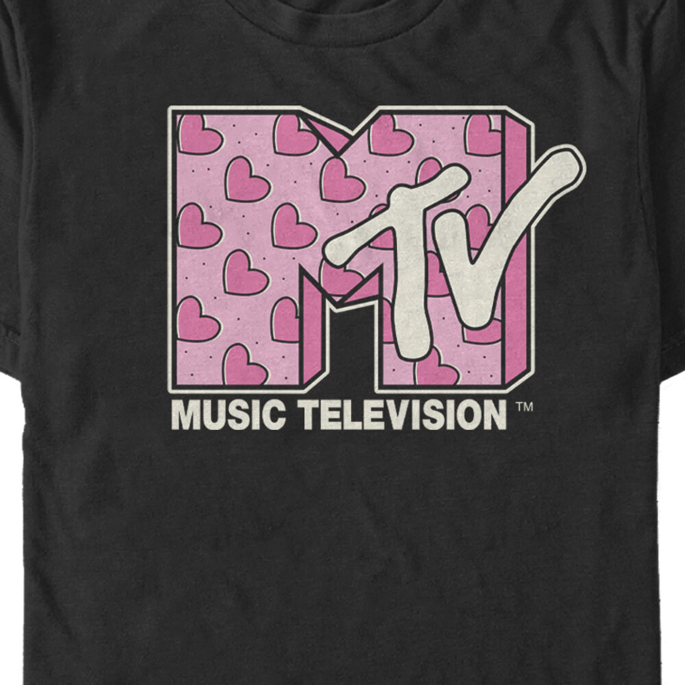Men's MTV Valentine's Day Pink Heart Logo  Adult T-Shirt