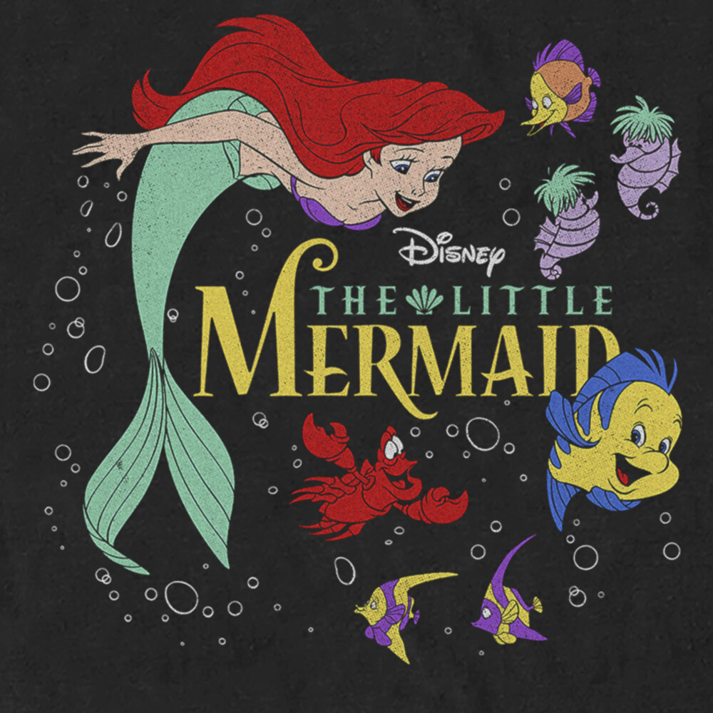 Men's The Little Mermaid Distressed Movie Logo  Adult T-Shirt
