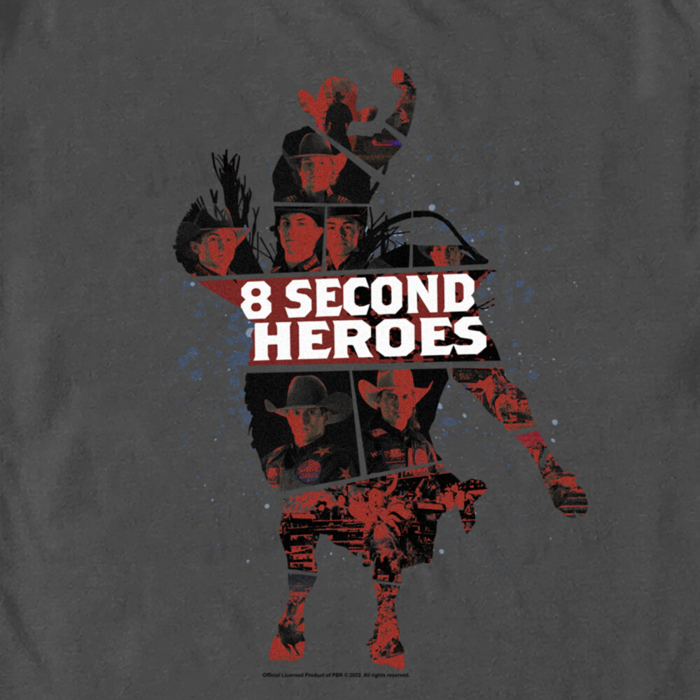 Men's Professional Bull Riders 8 Second Heroes Collage  Adult T-Shirt