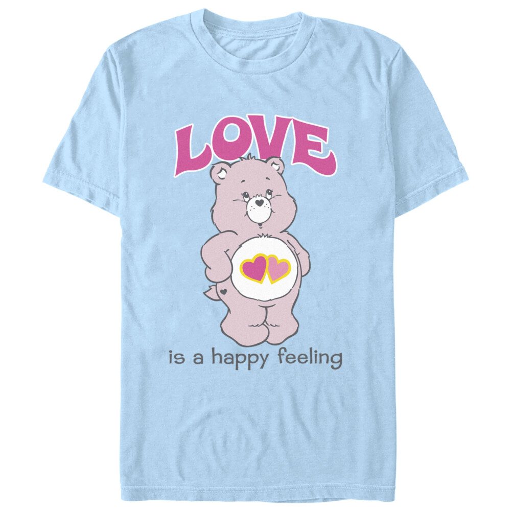 Men's Care Bears Love Is a Happy Feeling  Adult T-Shirt