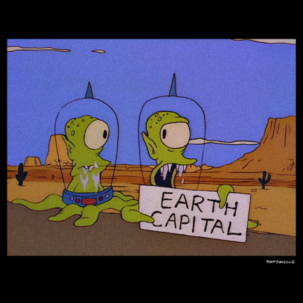 Men's The Simpsons Earth Capital  Adult T-Shirt