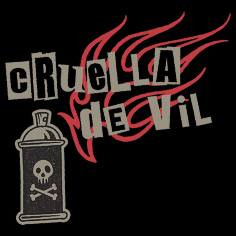 Men's Cruella Spray Flames Logo  Adult T-Shirt