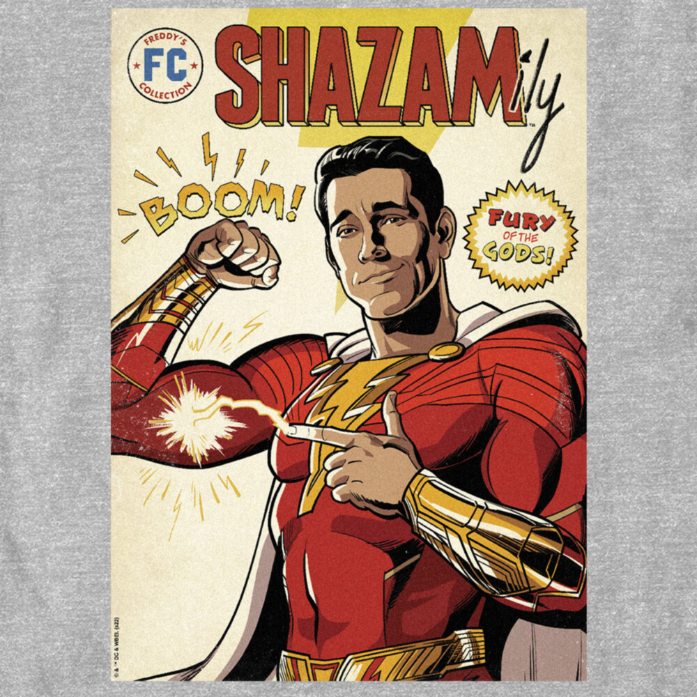Men's Shazam! Fury of the Gods Shazamily Comic Book Cover  Adult T-Shirt